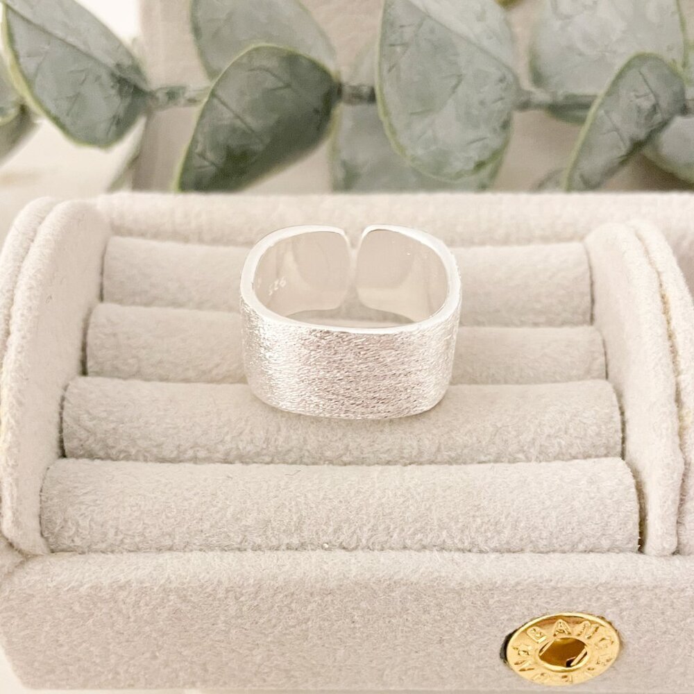 925 Sterling Silver Ring Band Brushed Ring Wide Ring Chunky Ring Textured Ring